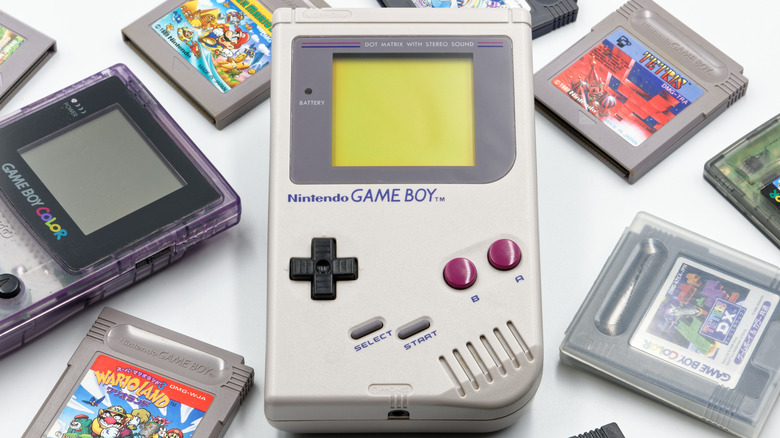 Original Nintendo Game Boy with cartridges
