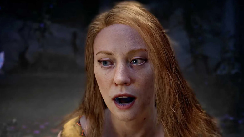 Faye awakens suddenly in God of War: Laufey