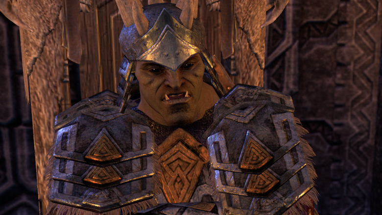 Elder Scrolls Orc On Throne
