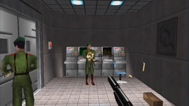 Bond fighting soldiers in first person