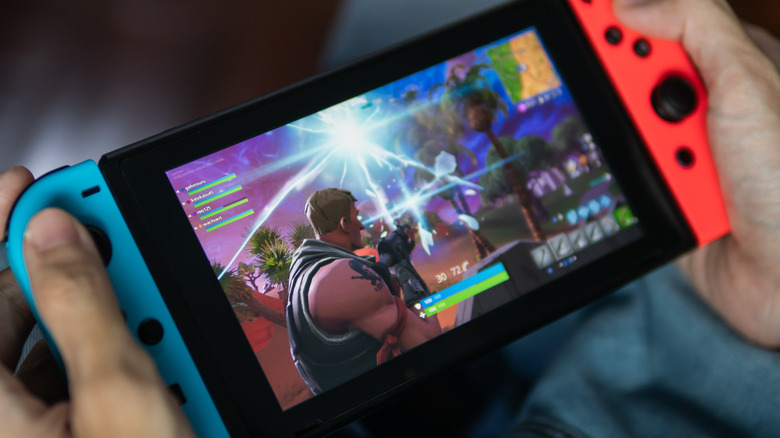 Nintendo Switch playing Fortnite