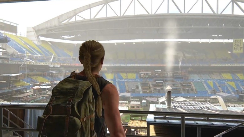 Abby in the stadium