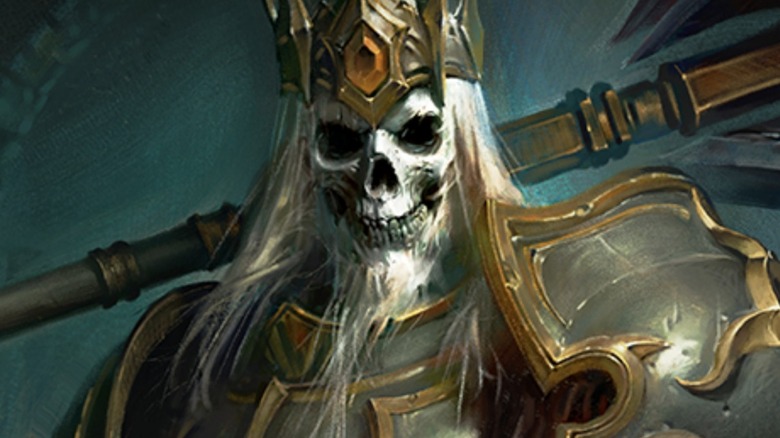 Skeleton King wielding an axe