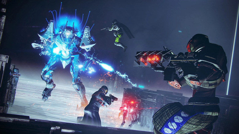 Three Guardians fighting enemies