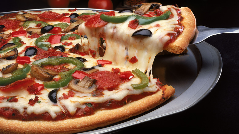 pizza on pan