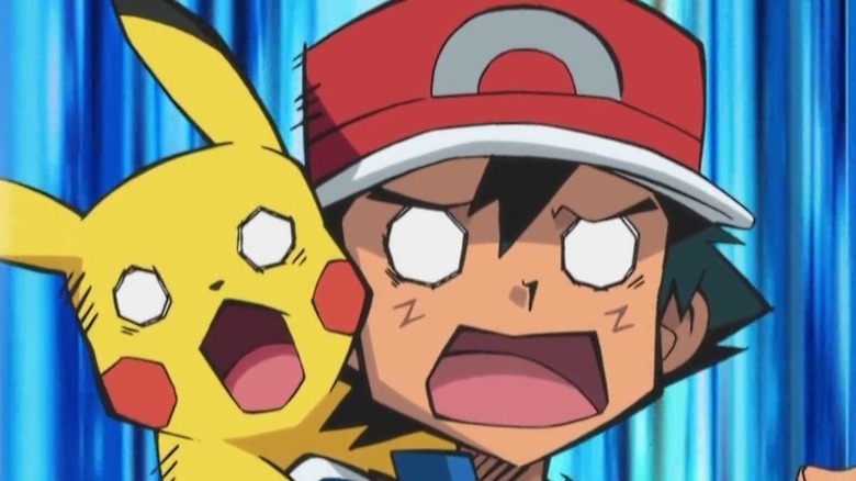 Pikachu and Ash freak out