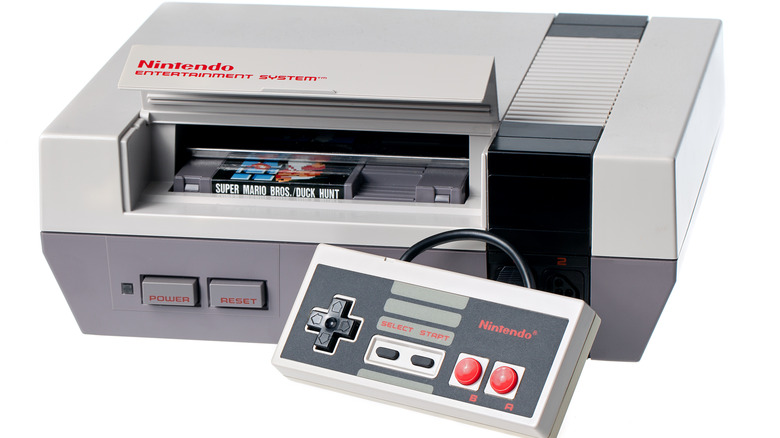 Nintendo Entertainment System console closeup