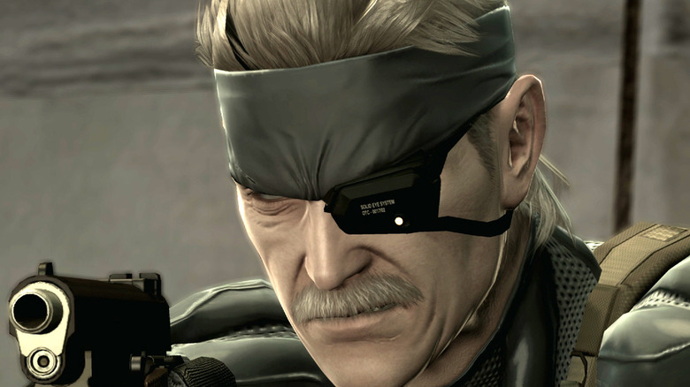 Close up of Snake's face in Metal Gear Solid 4