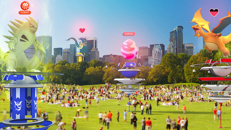 Gyms with ongoing raids