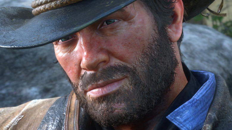 Arthur Morgan Staring under hat