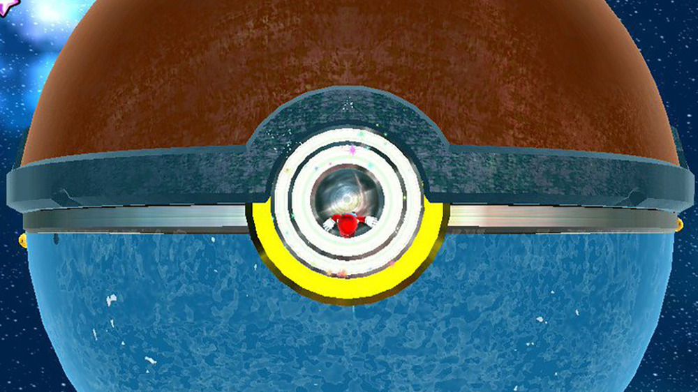 The Pokeball-shaped planet in Super Mario Galaxy