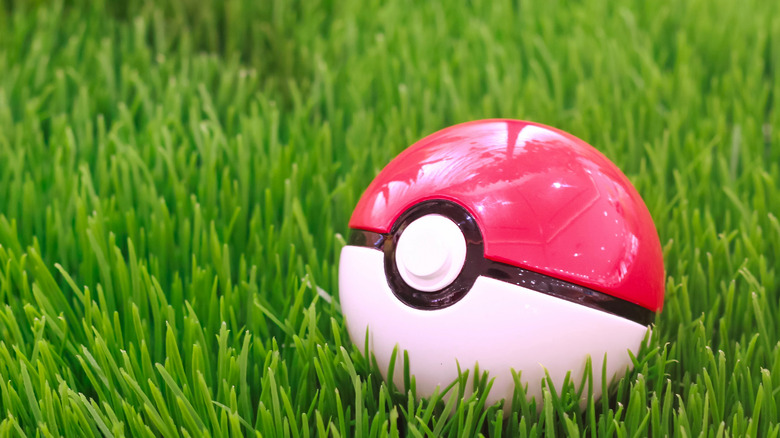 Pokeball in artificial grass