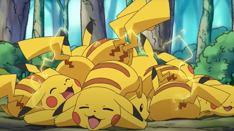 A pile of pikachus