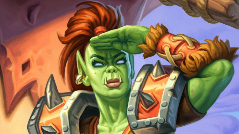 Hearthstone Orc Lady looking