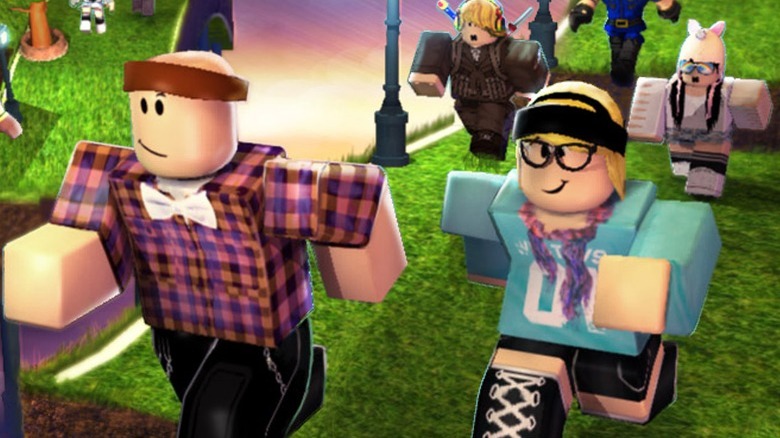 Roblox characters running in group