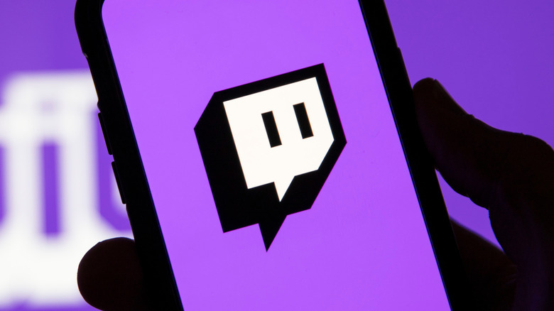 Twitch logo on phone