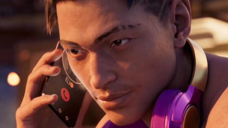 Character on phone