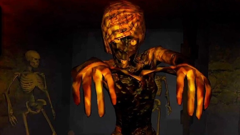 Skeleton and mummy approaching player