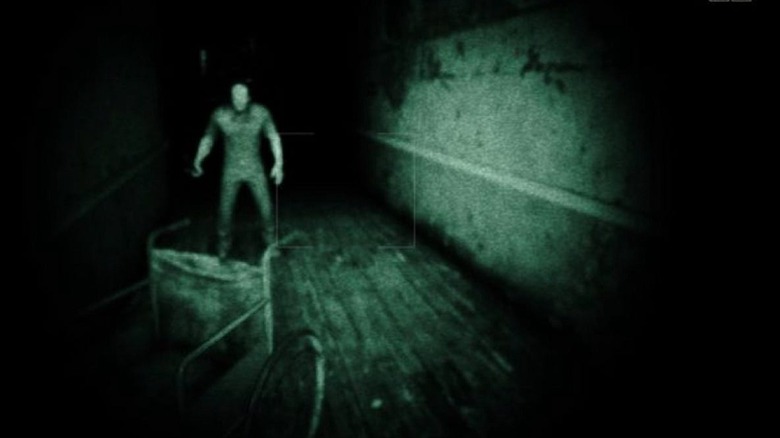 Inmate viewed through nightvision camera