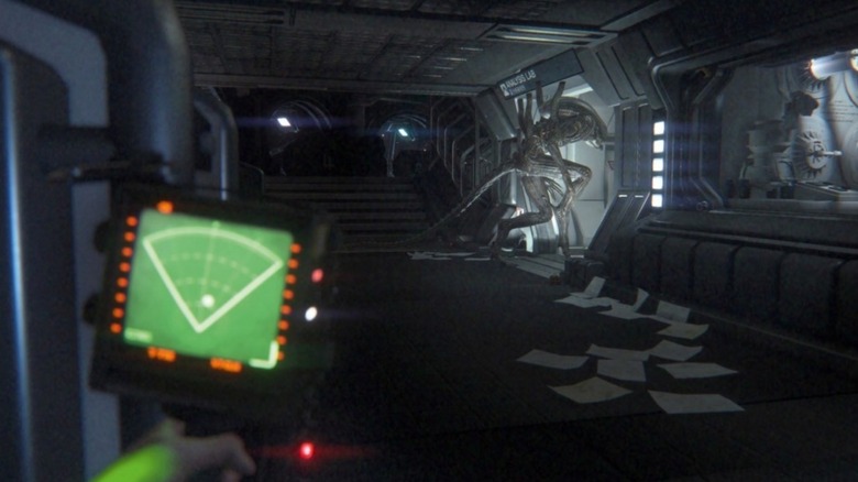 Playing holding motion sensor as Xenomorph walks by