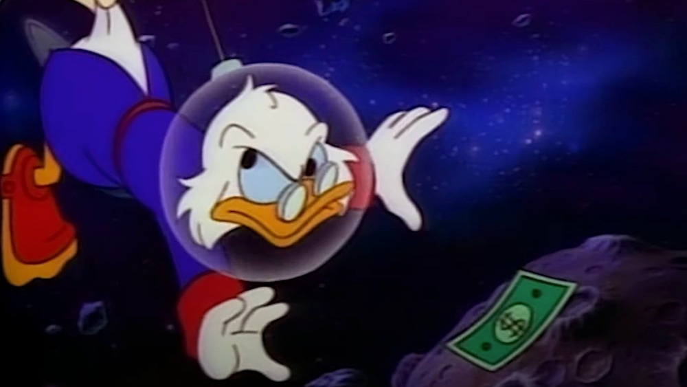Scrooge McDuck floating in space