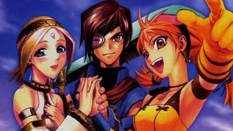 Skies of Arcadia cast on boxart