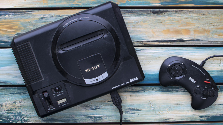 Sega Genesis (Mega Drive) on table