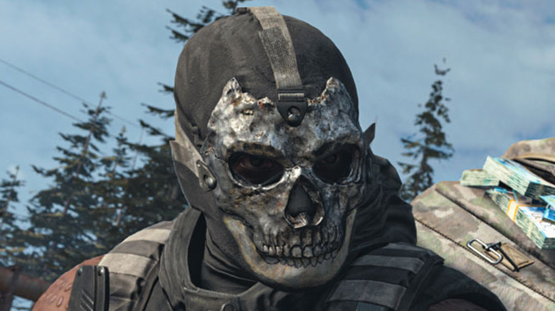 Call of Duty Warzone skull mask close up