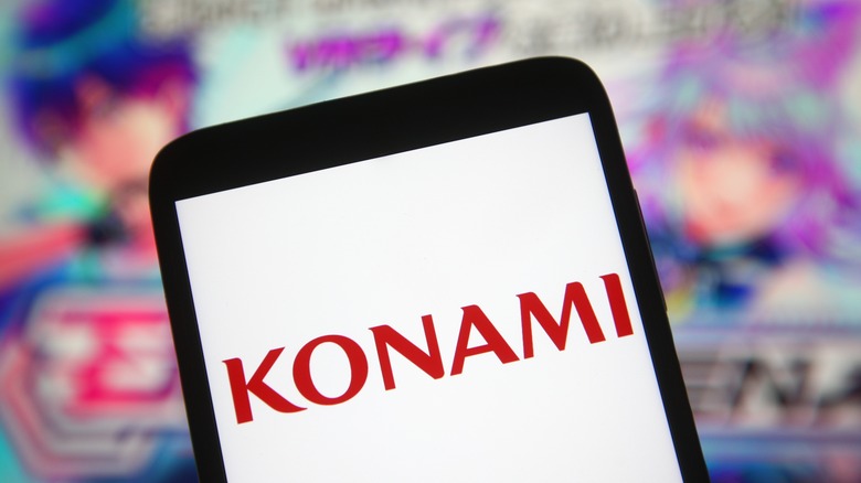 Konami logo on a phone