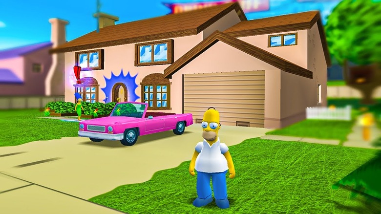 Homer and Marge outside house