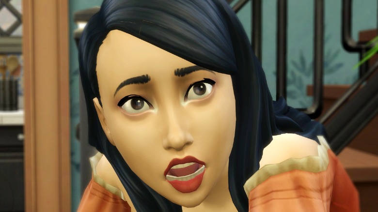 The Sims 4 surprised sim