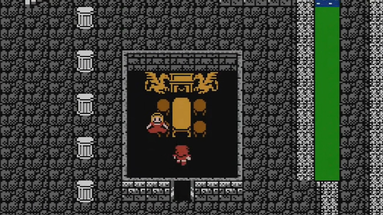 Fighter talking to woman in castle
