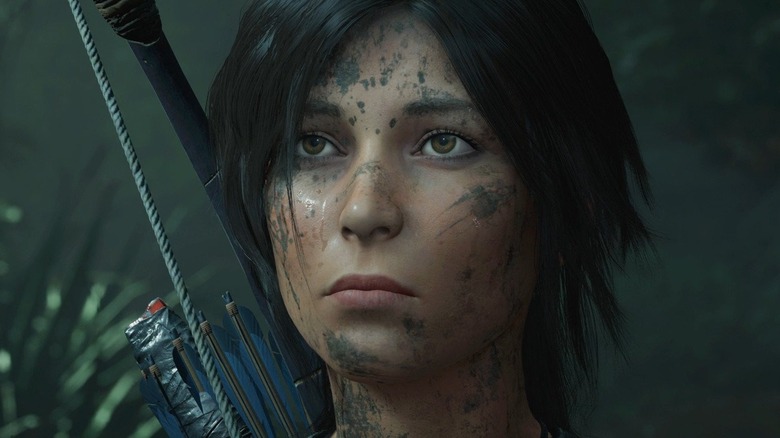 Mud-spattered Lara Croft