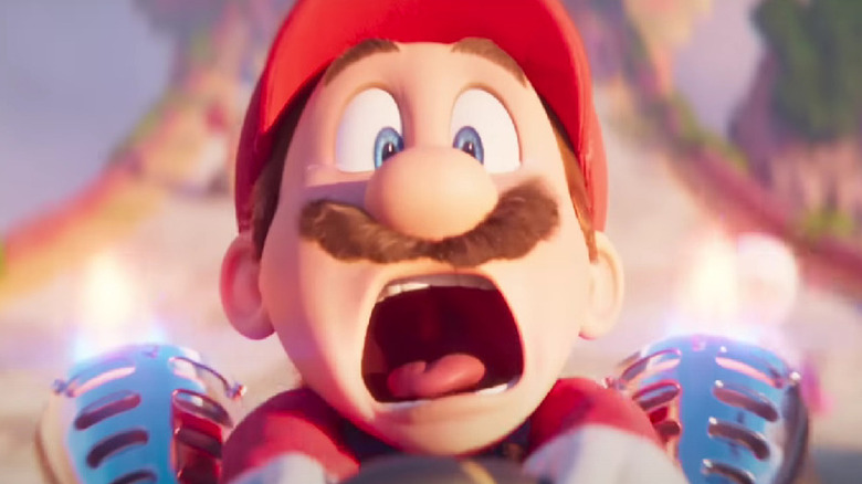 Super Mario Bros. Movie Mario scared driving Kart