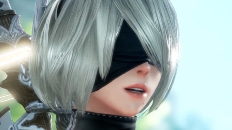 Nier Automata 2B face up close