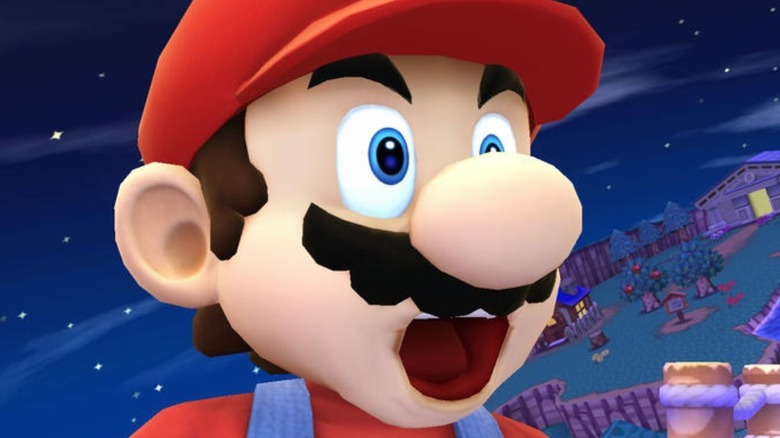 Mario surprised eyes wide