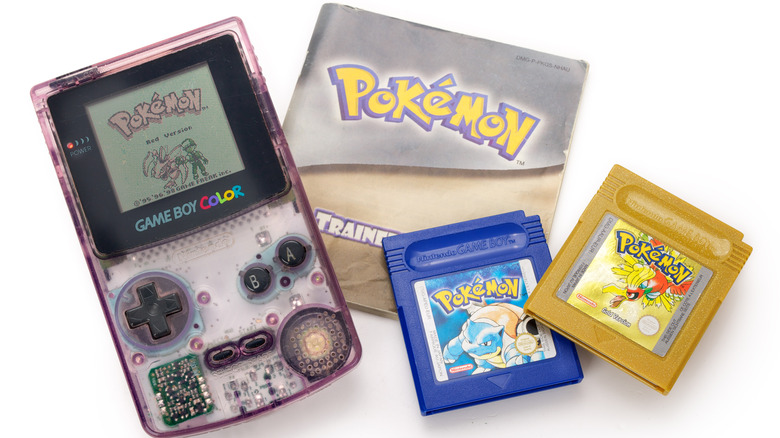 Game Boy with Pokémon cartridges