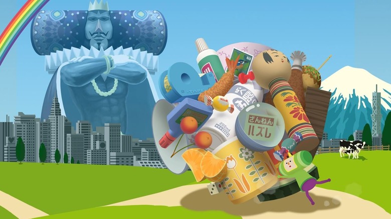 The Prince pushing a katamari ball