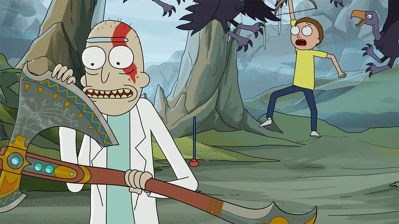 Rick and Morty in God of War