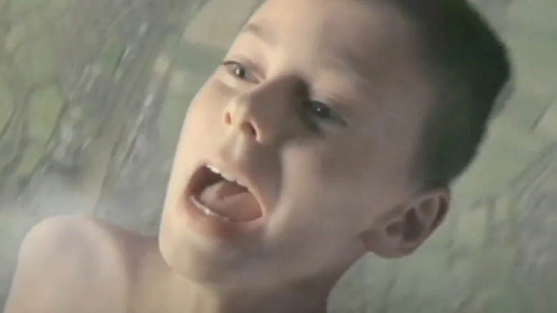Kid screaming in the air