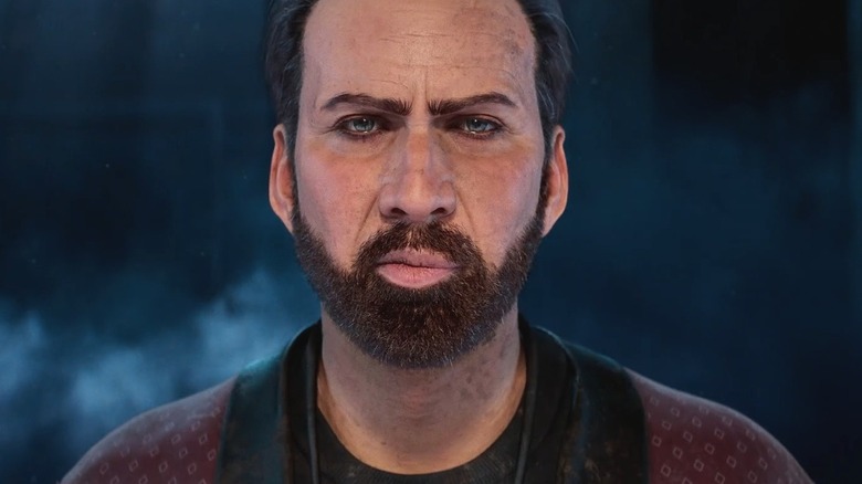 Nic Cage character portrait fog