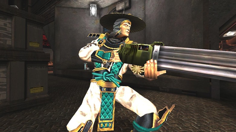 Raiden with machine gun
