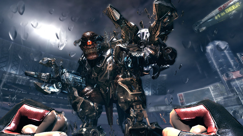 Duke Nukem punching monster