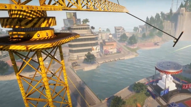 Goat Simulator 3 Swinging workers off crane