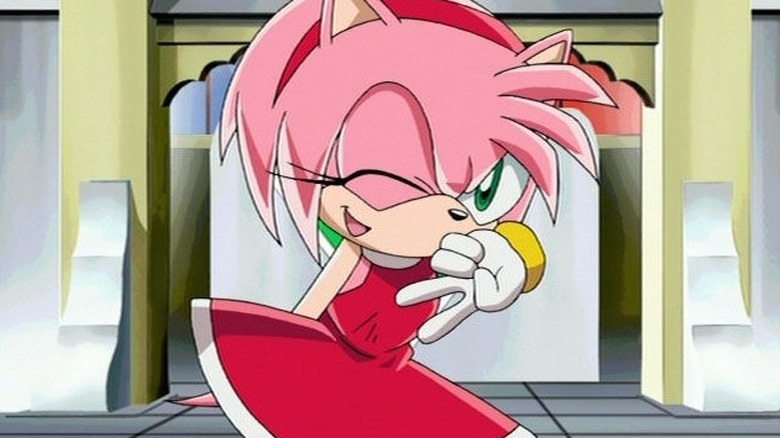 Amy peace sign