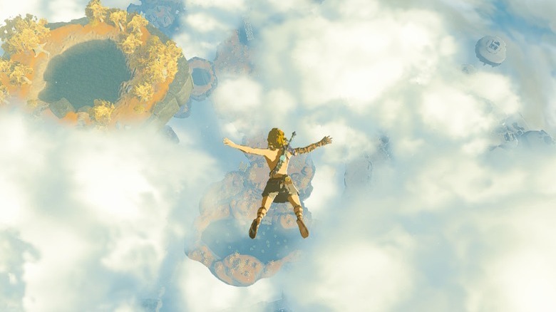 Link falling toward sky islands