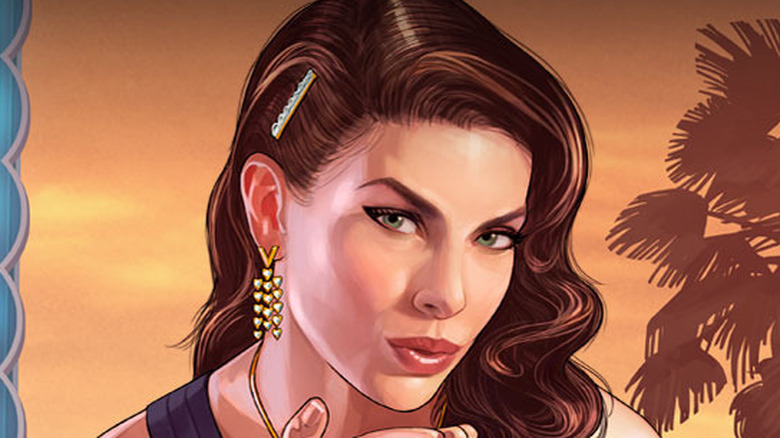 GTA 5 art lady blowing a kiss