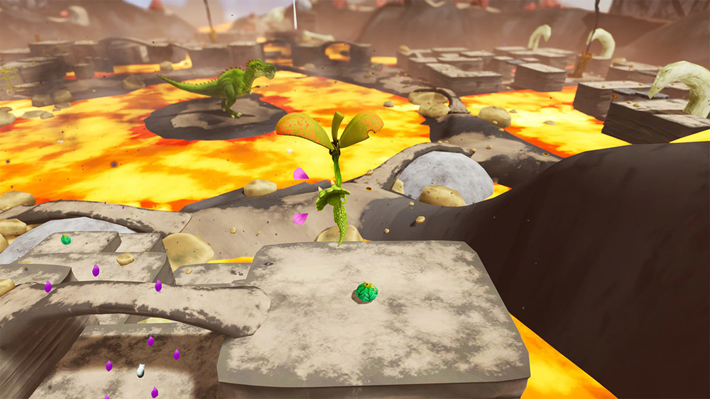 A pool of lava surrounding a dinosaur in Gigantosaurus