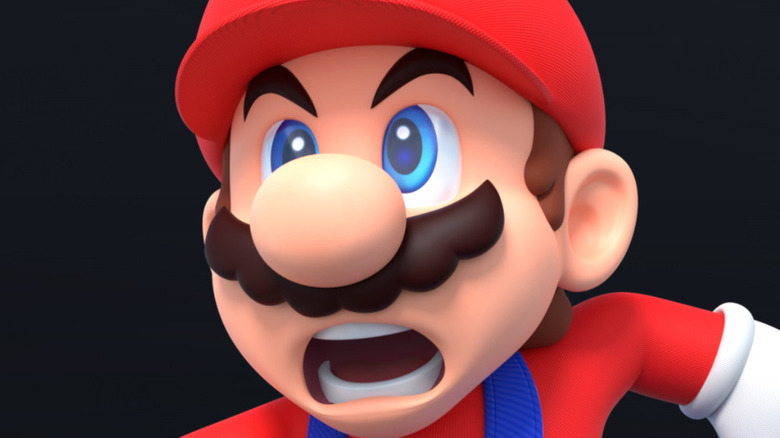 Mario looking angry