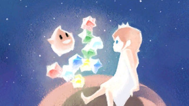 Luma giving Rosalina Star Bits